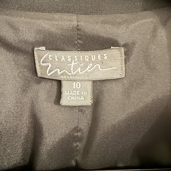 Classiques Entier Women's 10 Black long coat wool blazer style structured - Picture 6 of 14